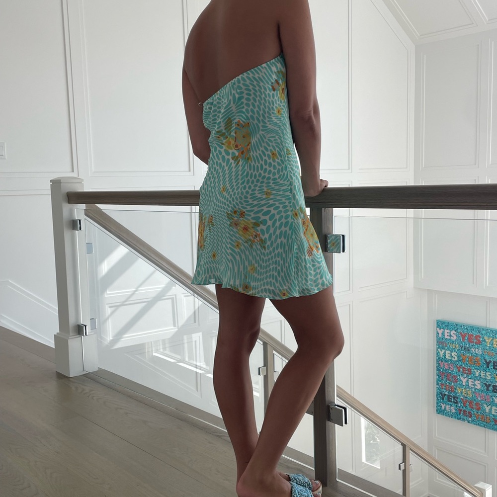 Up cycled gorgeous dress  with beaded halter neck